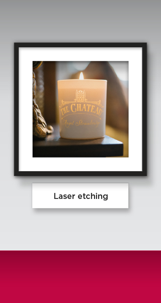 Laser etched candles